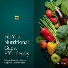 Etta Vita digestive balance greens capsules for comfortable digestion.