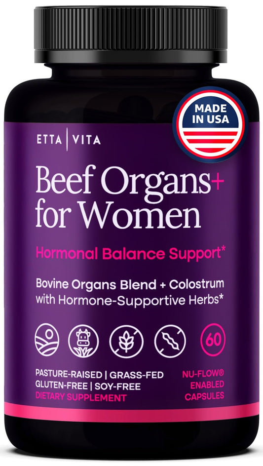 Etta Vita Primal beef organ ovary capsule for women's vitality and balance.