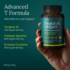 Etta Vita Tongkat Ali capsules designed for sustained energy and physical performance.