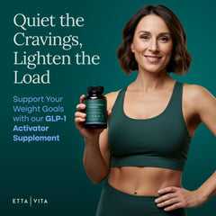 Etta Vita GLP-1 Probiotic bottle pour demonstrates easy dosing for appetite support