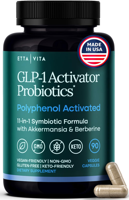 Etta Vita GLP-1 Probiotic bottle for daily gut health support