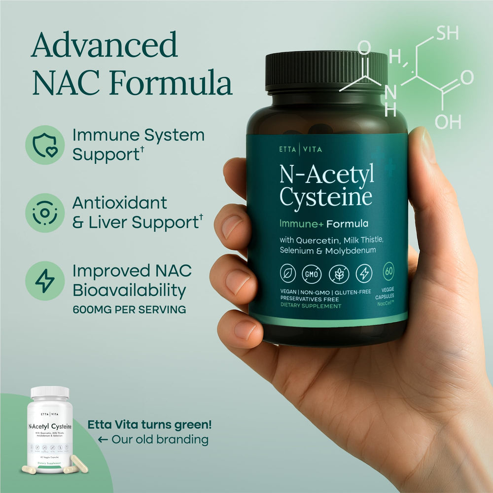 NAC 600 capsules shown as a vegan, gluten-free option