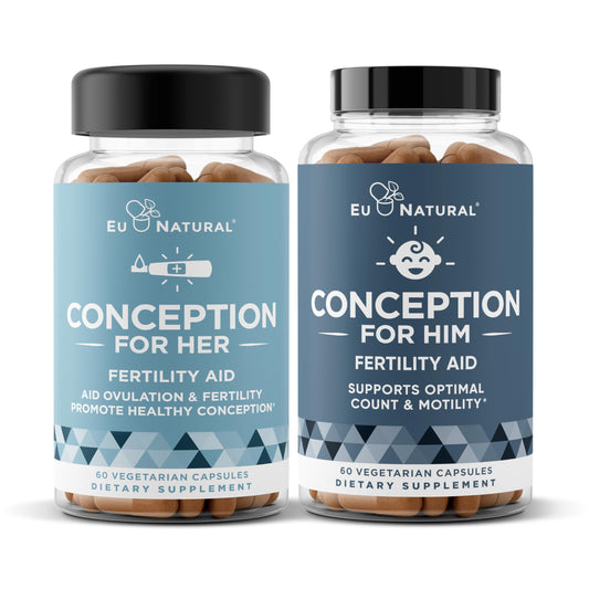 Eu Natural Conception for Her bottle front showcasing hormonal balance support for couples.