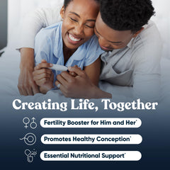 Eu Natural Conception for Her capsules close-up with Myo-Inositol and Vitex benefits.