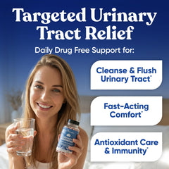 Label detail highlights clinical-strength formulation for trusted urinary wellness.