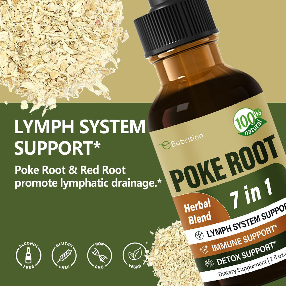 Dropper close-up shows quick absorption potential in poke root blend
