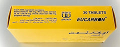 Eucarbon ingredients including senna leaves and rhubarb root for gentle regulation.