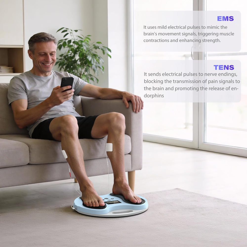 EULEYAW foot massager with remote control enables easy intensity and mode changes.