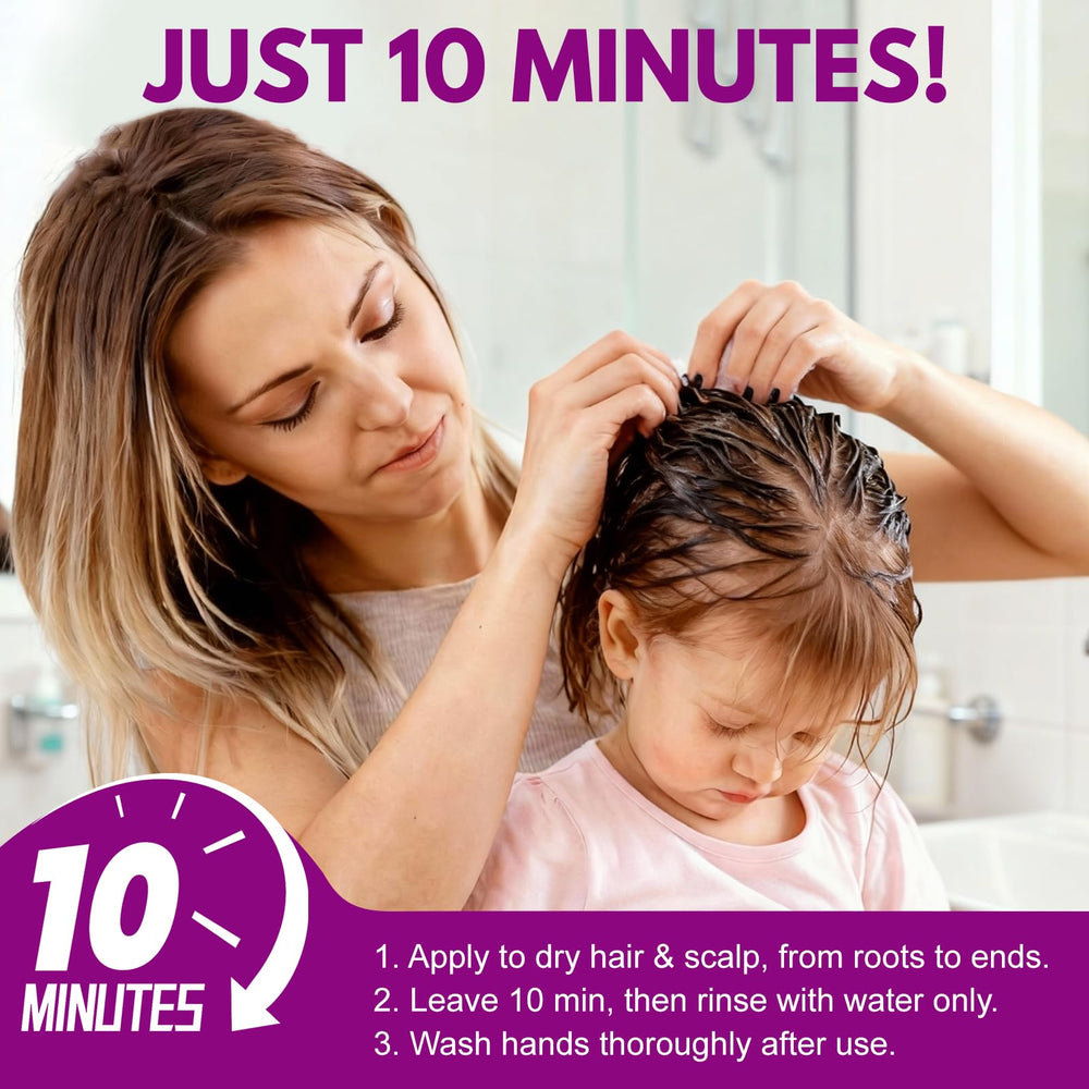 Kid-friendly lice treatment session showing comfortable scalp care