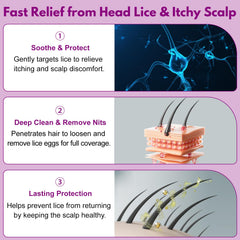 Massage the Euphea lotion into the scalp for gentle lice contact