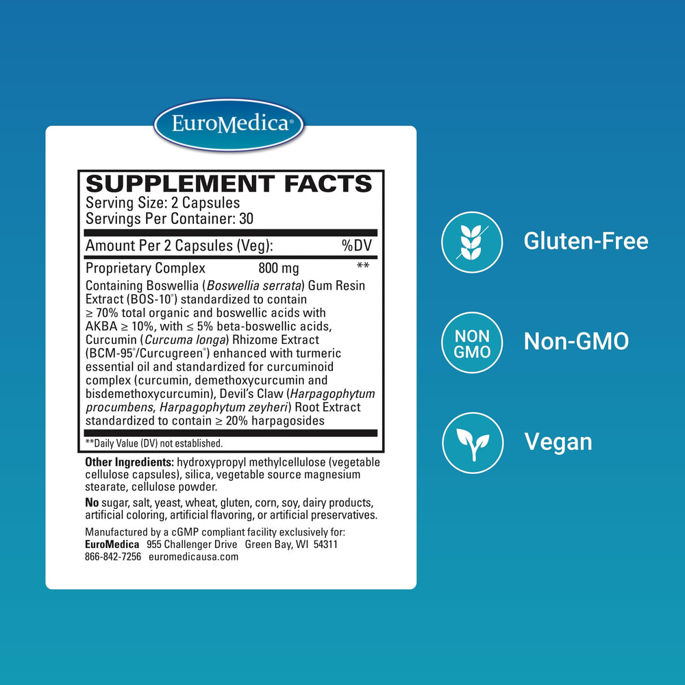Euromedica ArthoMed bottle label close-up highlighting key ingredients