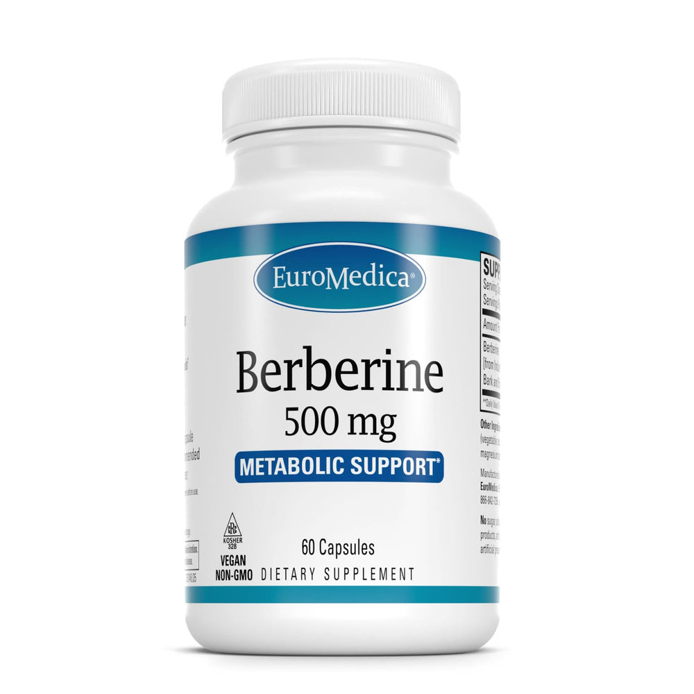 EuroMedica Berberine 500 mg bottle – supports brain health and wellness.