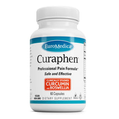 EuroMedica Curaphen bottle front promoting muscle health support.