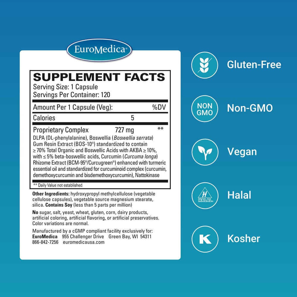 EuroMedica Curaphen capsules closeup highlighting BCM-95 curcumin for muscle health