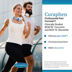 EuroMedica Curaphen capsules inside the bottle ready for daily use.