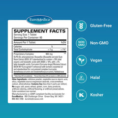EuroMedica Curaphen Extra Strength bottle label highlights BCM-95 curcumin and nattokinase benefits.