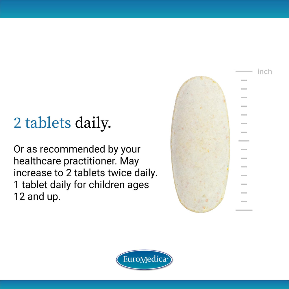 Ingredients panel of EuroMedica Essential Multivitamin shows B6, B12, D3