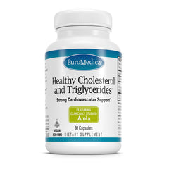EuroMedica Healthy Cholesterol bottle with capsules for heart and immune support.