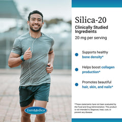 EuroMedica Silica-20 bottle label highlights allergen-free formula