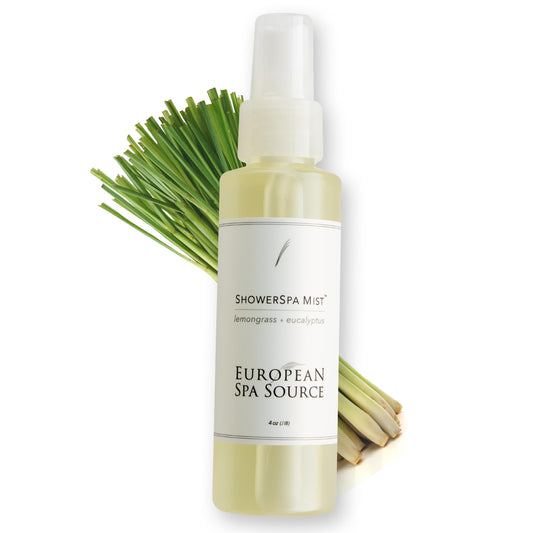 European Spa Source energizing lemongrass eucalyptus ShowerMist pour for a refreshing morning boost