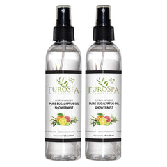 EuroSpa Aromatics pure eucalyptus oil showermist bottle pour for spa-like shower aromatherapy