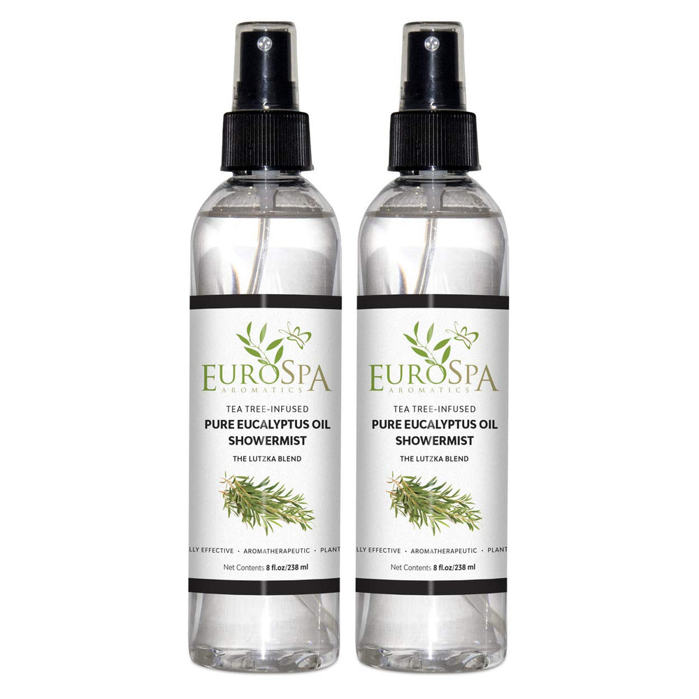 EuroSpa Aromatics pure eucalyptus showermist bottle for spa-like aroma in the shower.