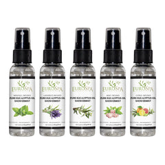 EuroSpa Aromatics Pure Eucalyptus ShowerMist bottle pour for a refreshing, spa-like experience during showers.