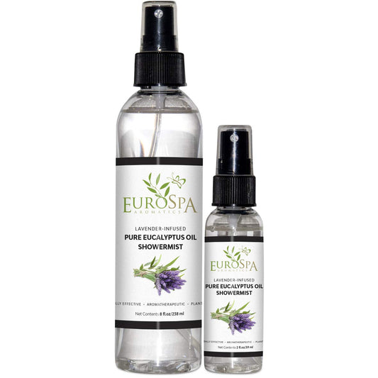 EuroSpa Aromatics pure eucalyptus ShowerMist eight-ounce bottle for spa-like steam aromatherapy