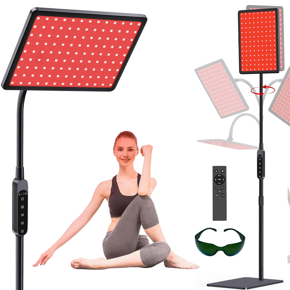 EVATEALE red light therapy lamp for body and face with 660nm/850nm wavelengths for skin-friendly sessions