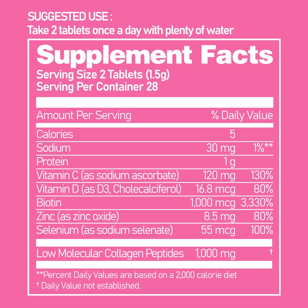 Ever Collagen Time glass with tablets illustrating simple daily ritual.