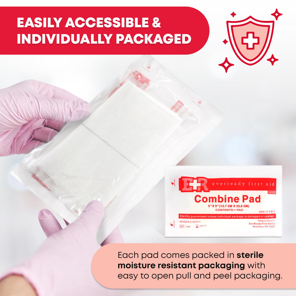 Ever Ready First Aid ABD pads 5x9 bulk 400-count supply for reliable stock.