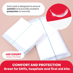 Ever Ready First Aid ABD pads 5x9 showing the non-stick outer layer for gentle dressing changes.