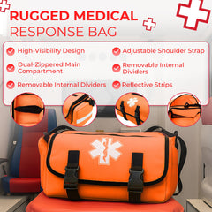 Ever Ready First Aid bag interior with removable divider for organized gear.