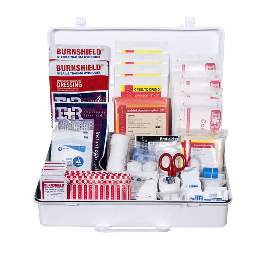 Ever Ready First Aid Class B kit in wall-mount case for quick access during emergencies.