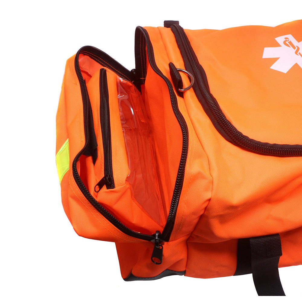 Ever Ready First Aid orange EMT trauma bag foam divider enables flexible interior organization