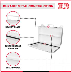 Ever Ready First Aid metal case durable outer shell for busy environments.