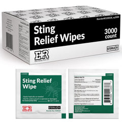 Ever Ready First Aid Sting Relief Wipes 3000-count pack for quick bite relief during outdoor adventures.