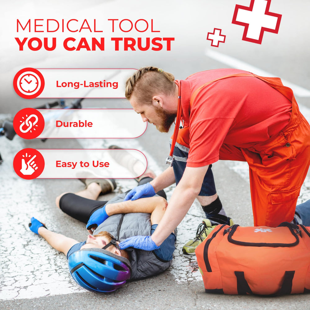 Three rows of elastic loops in Ever Ready trauma kit bag lid for small items