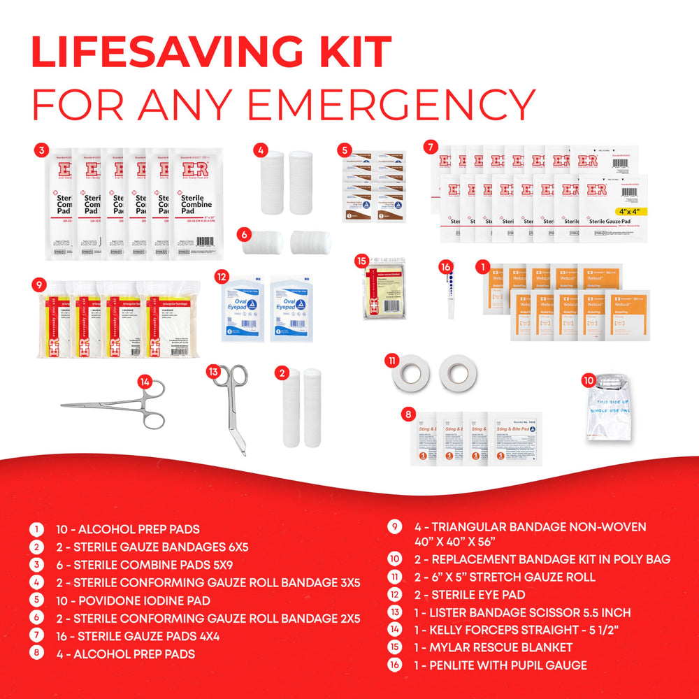 Ever Ready trauma kit bag top view highlights shape and handle