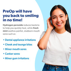 EverSmile PreOp helps soothe minor mouth sores and irritations.