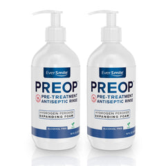 EverSmile PreOp bottle pour demonstrates quick deep cleaning and fresh breath on contact.