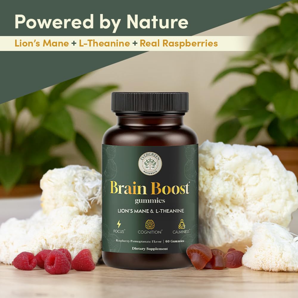 Ingredients panel highlights 10:1 Lion’s Mane extract for a potent nootropic blend.
