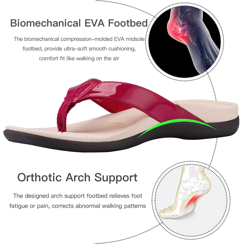 Everhealth leather straps orthotic flip flops for all day wear