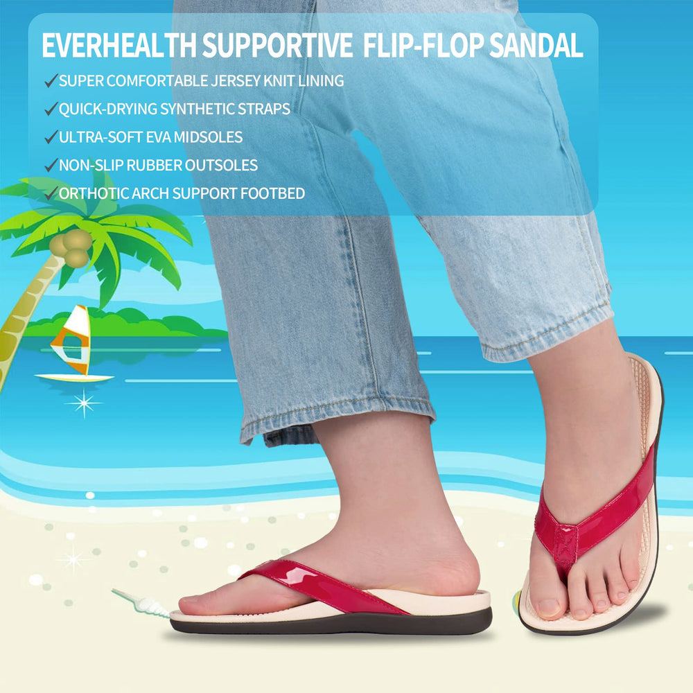 Everhealth lightweight orthotic flip flops for travel and easy wear