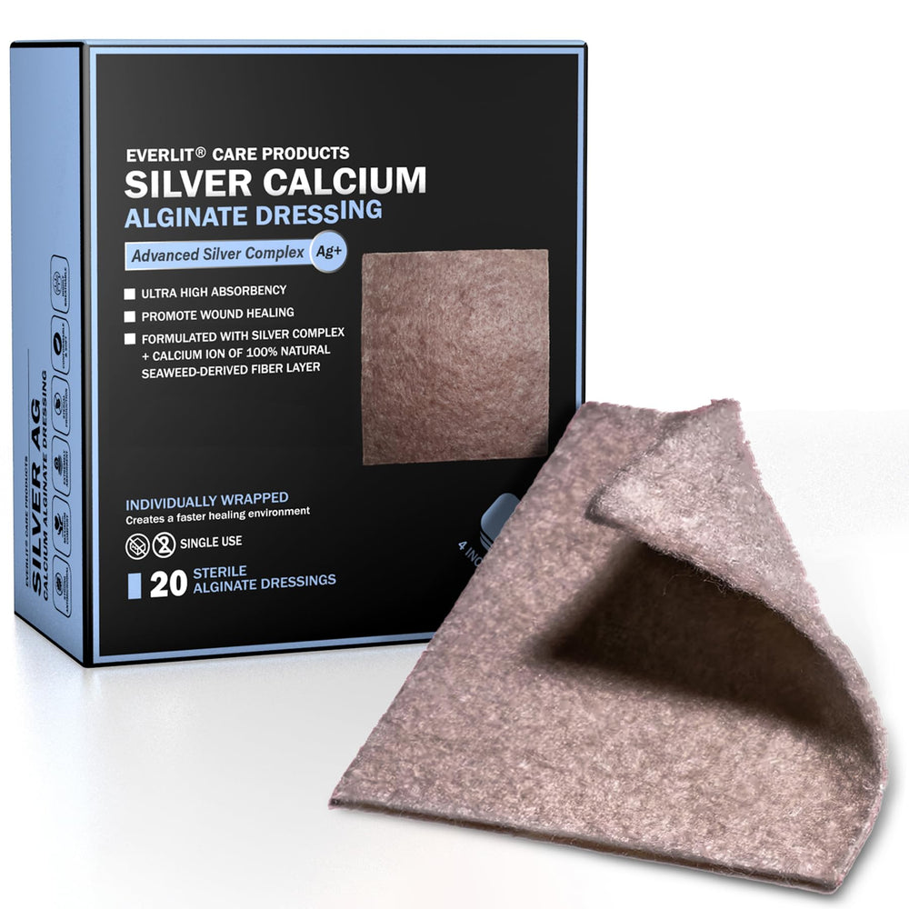 Everlit AG dressing packaging 4x4 ready for sterile clinical use.