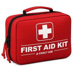 EVERLIT CARE 380-piece kit front view in red case for home use
