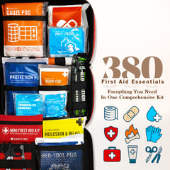 EVERLIT CARE kit open with color-coded compartments for quick access