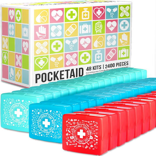 EVERLIT CARE PocketAid kit contents featured, 50 premium items for on-the-go care
