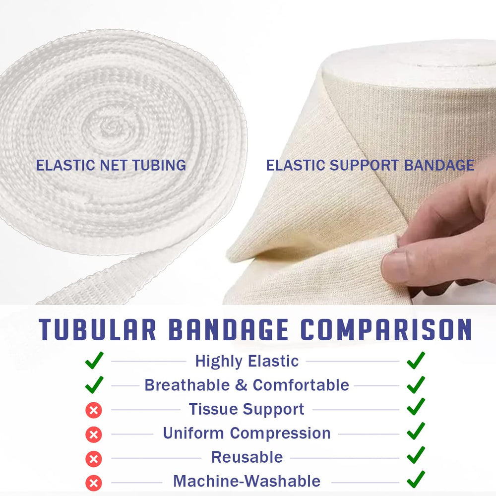 EVERLIT elasticated stockinette blends cotton, spandex, and elastic for comfortable support.