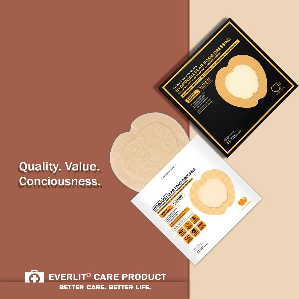 Everlit Sacrum Foam Dressing 10-pack box is ready for clinical and home use.